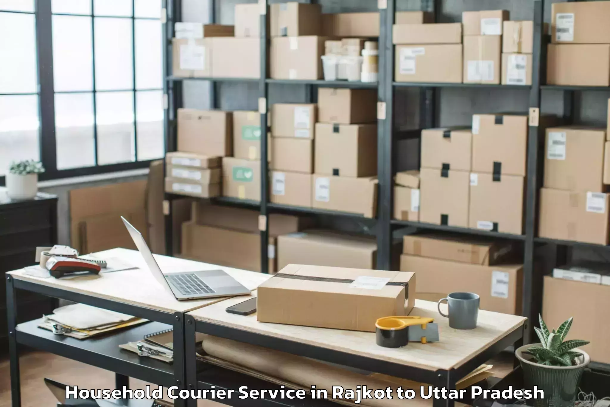 Book Rajkot to Unnao Household Courier Online